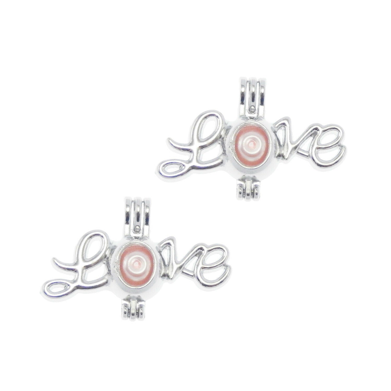 1 Piece White K Plated Alloy Letter "Love" Hollow Locket Charms Pendants Jewelry
