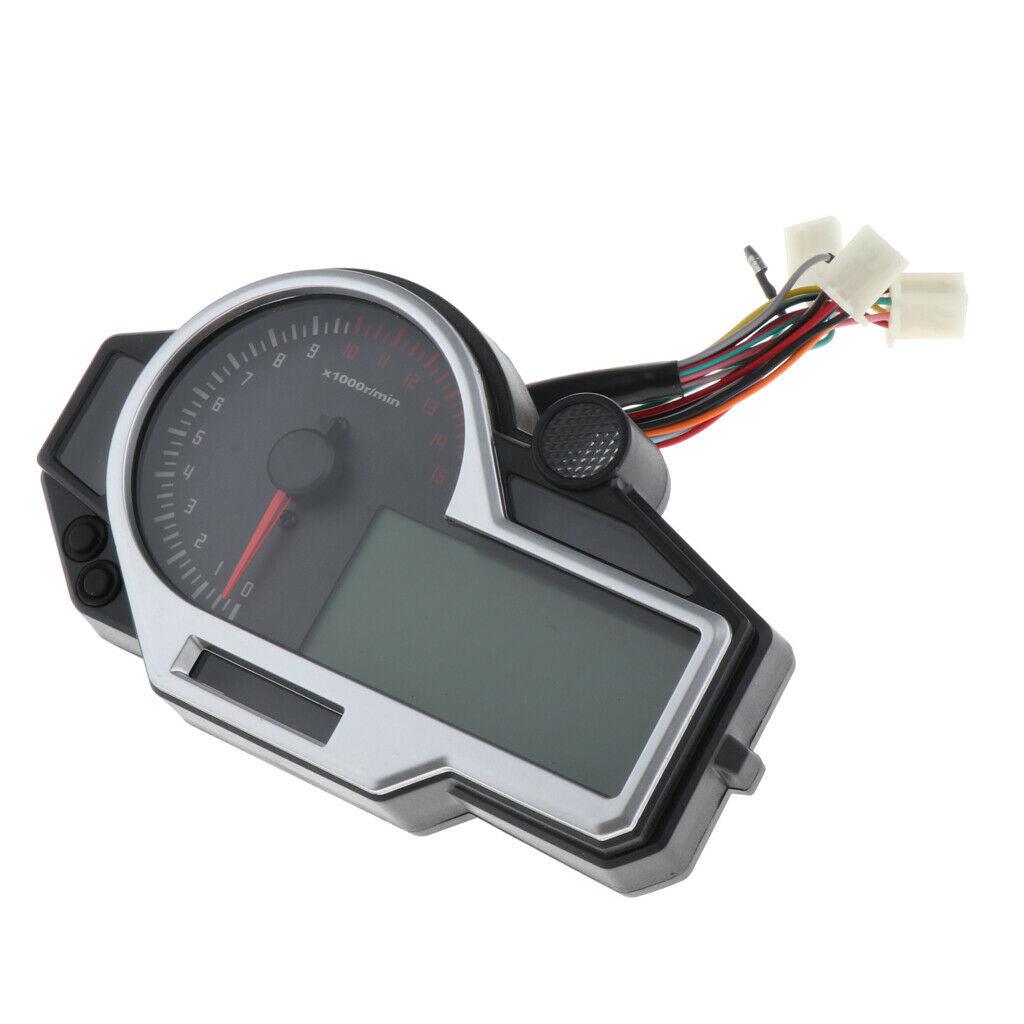 Universal Motorcycle 15000RPM Digital LCD Odometer Speedometer Tachometer