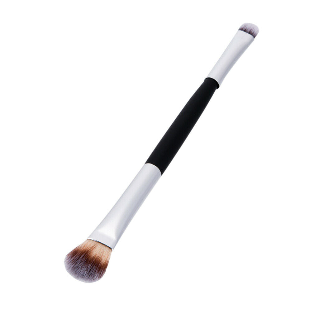 Double Ended Black Wooden Handle Makeup Brush Eye Eyeshadow Powder Comestic