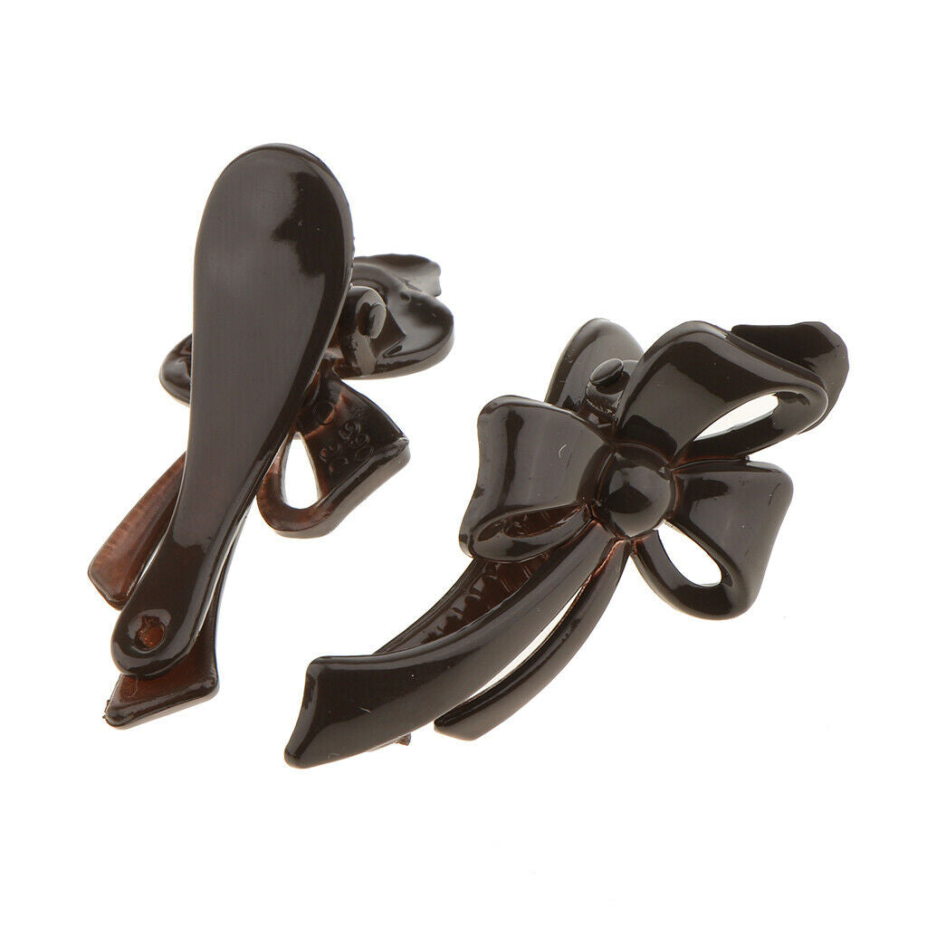 Pack Of 10 Korean Style Bow Hairpin Spring Clip Grip For Baby Girl Toddlers -