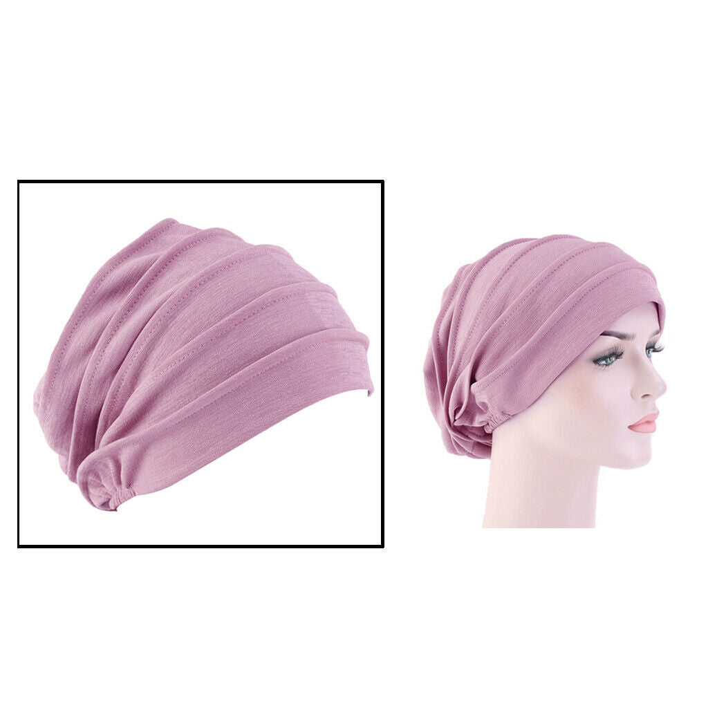 Night Sleep   Cotton Head Cover Hair Loss Soft Stretchy    Purple