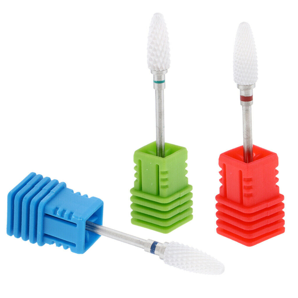 3/32inch CERAMIC NAIL DRILL BIT, Nail Art Electric Manicure Drill-Nail 3PCS