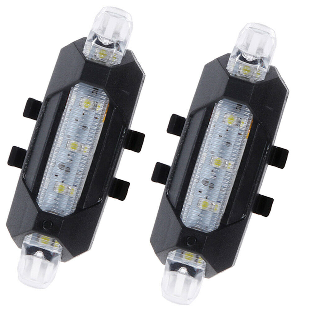 2x Bike LED Rear Light Cycling Portable USB Rechargeable 4 Mode Multicolor