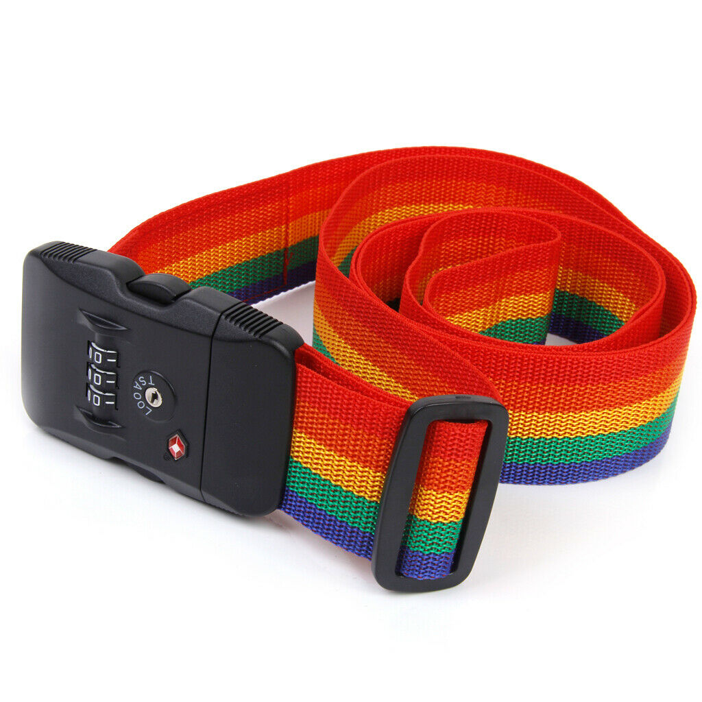 3-Dial Rainbow Colored TSA Combination Lock Key Luggage Suitcase Secure Safe