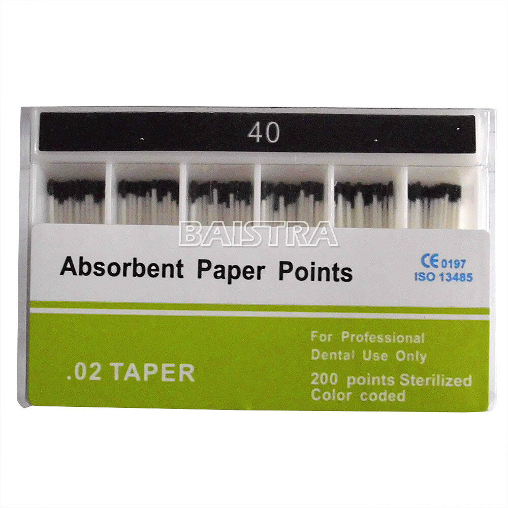 10 Pack Taper 0.02 Dental Absorbent Paper Points 40# 200pcs/Pack