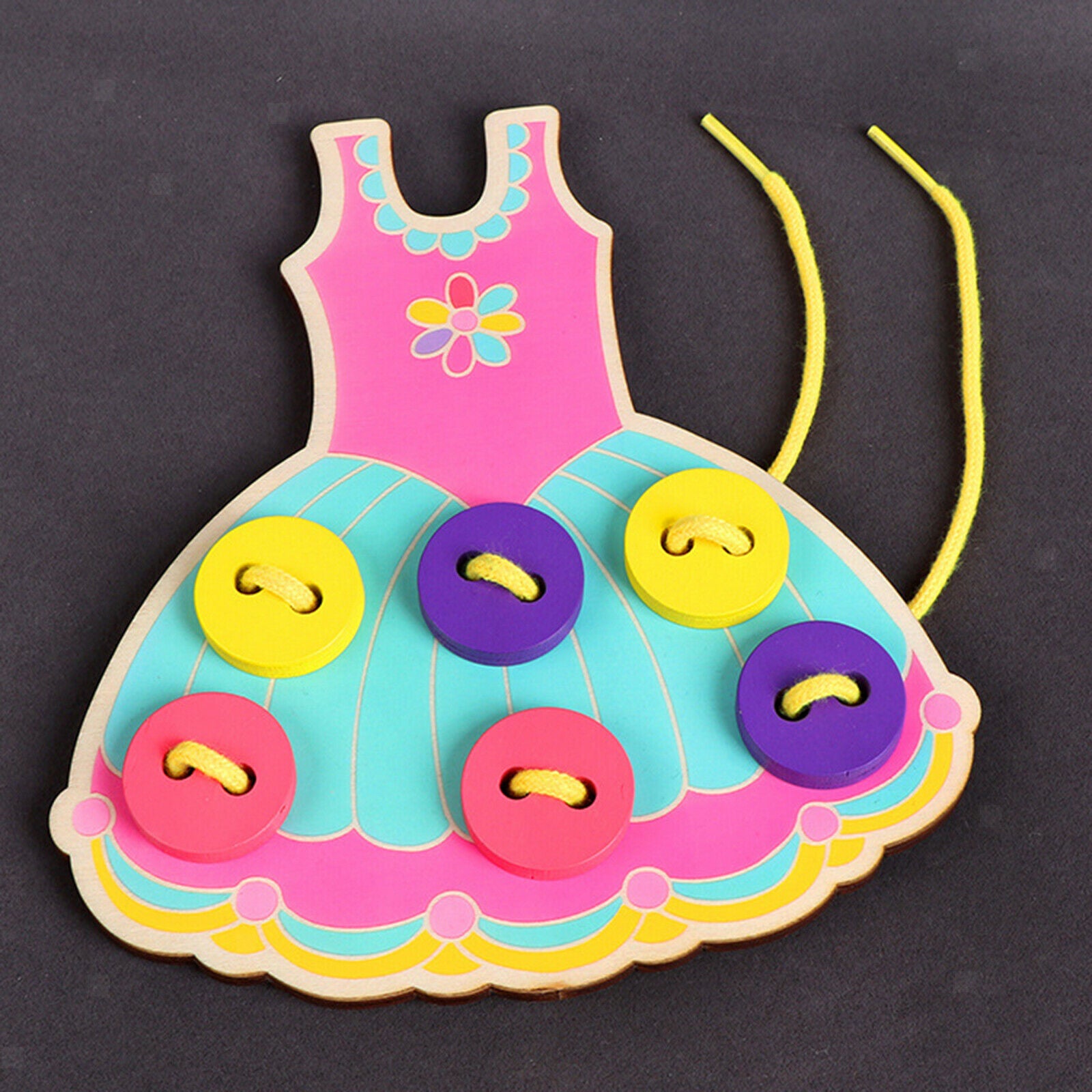 Montessori Dress Sewing Buttons Playthings Infant Skill Early Education Toys