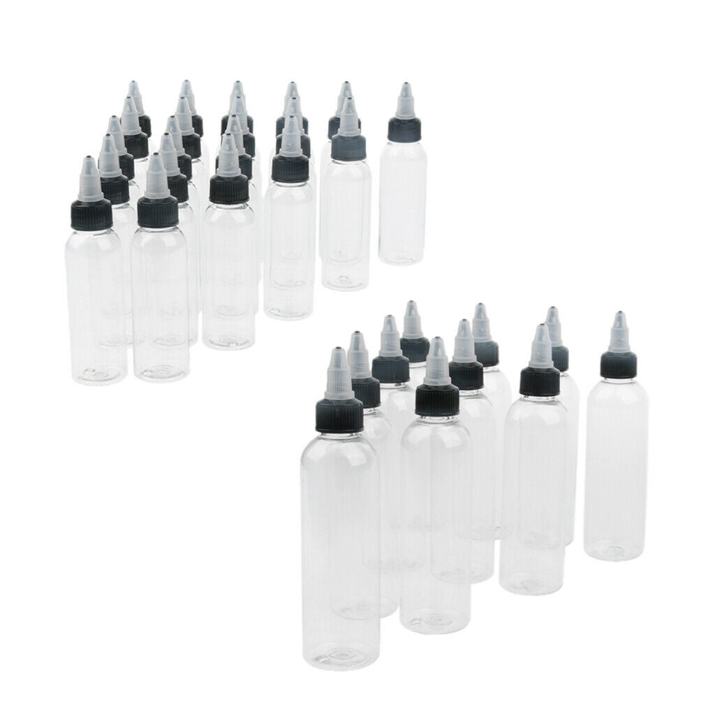 30Pcs Empty Plastic Squeeze Bottle with Twist Top   Tip Applicator 120ml