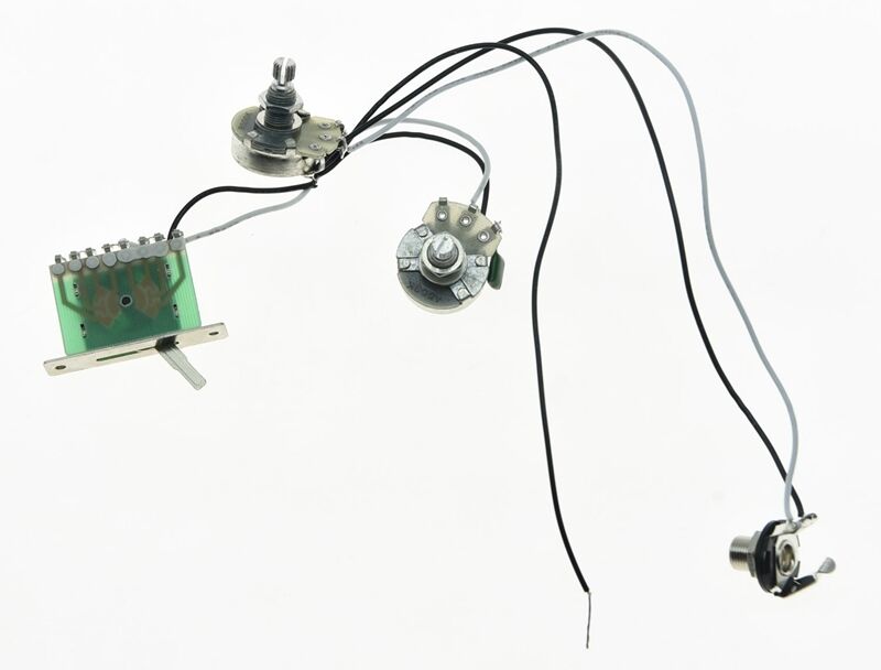Guitar Prewired Wiring Harness Alpha 500K 24mmPots 1 Volume 1 Tone 5 Way Switch