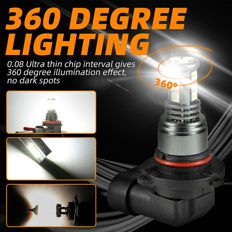 2Pcs 9005/9006/H10 LED Fog Light Headlight Bulbs Kit 28W 6500K Bright White BDA