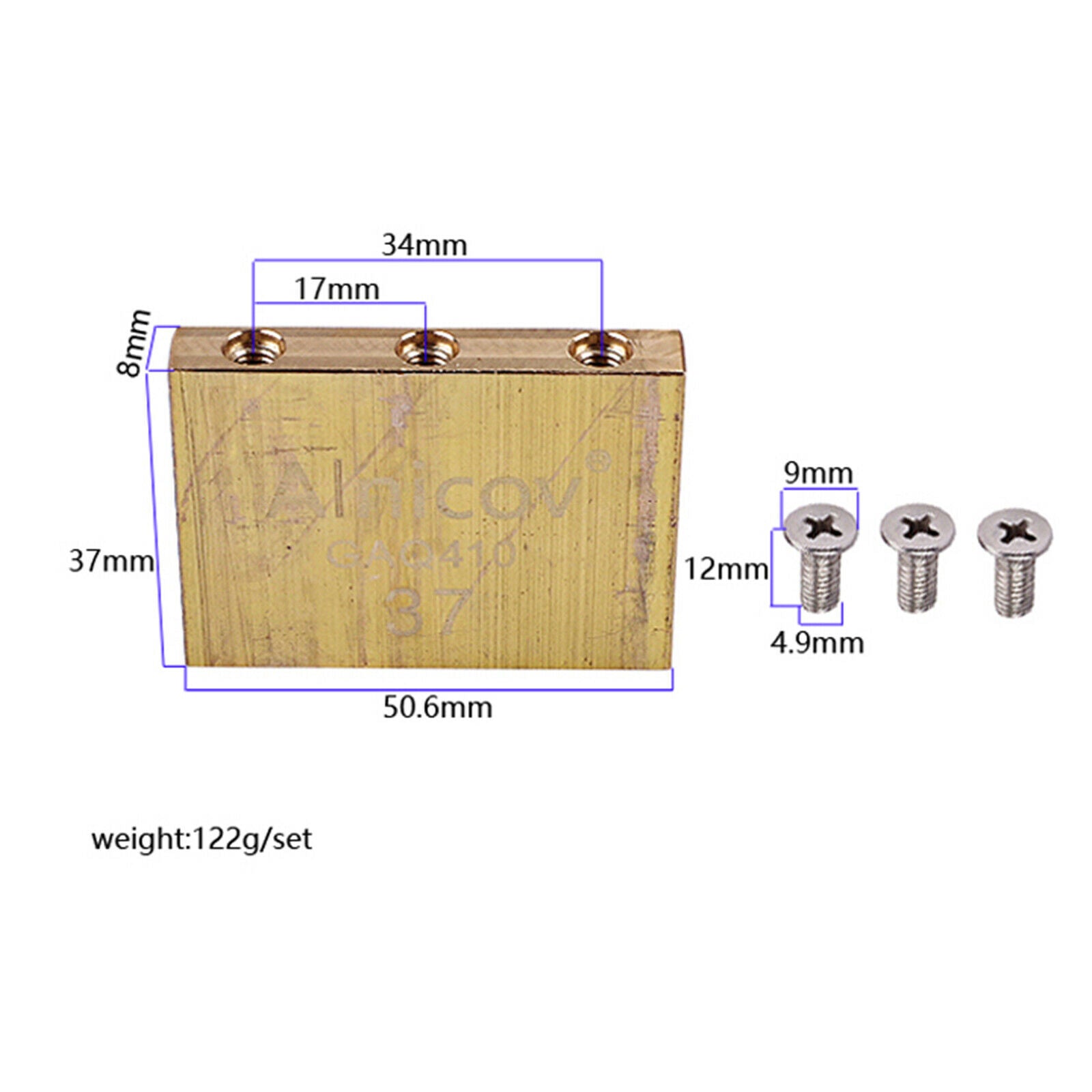 Brass Guitar Tremolo Block Sustain Bridge for Electric Guitar Replace Parts