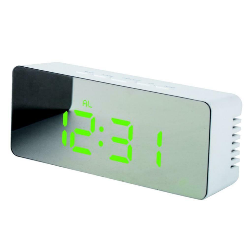 Set of 2 Digital Alarm Clock LED Snooze for Travel Bedroom Students Green