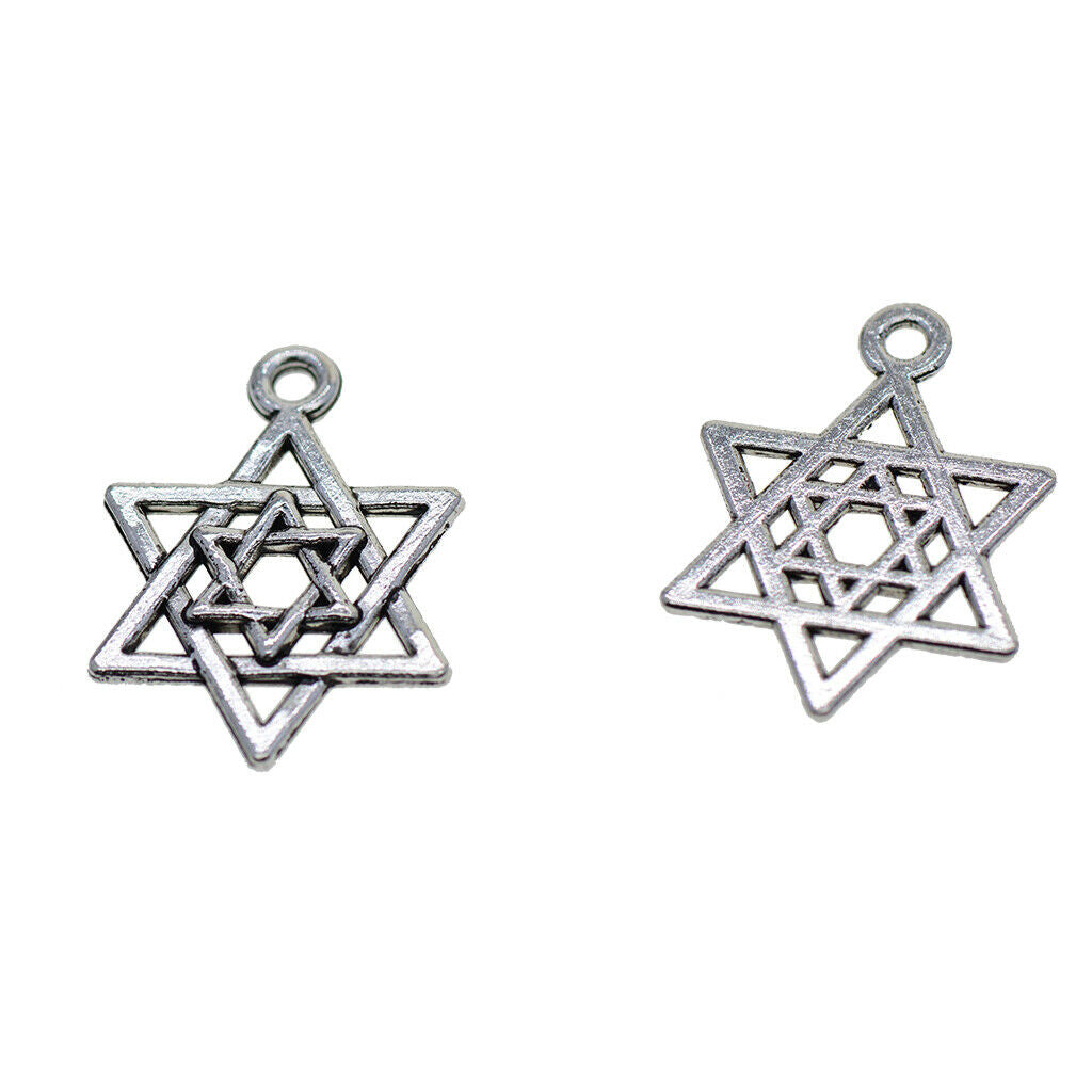 Pack of 50 Star of   Charms Pendant for Making Religious Objects Jewelry