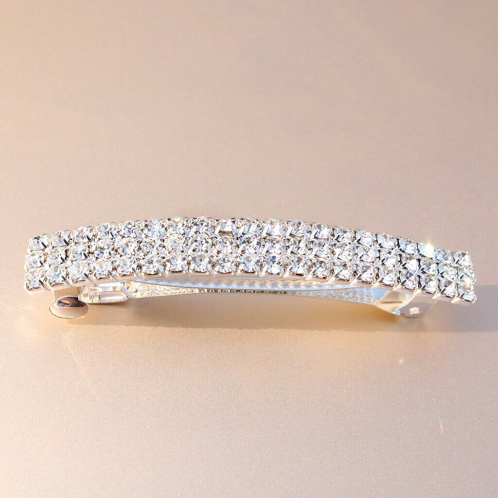 Automatic French Barrette Crystal Hair Barrette Hairpin Ponytail Holder Clip