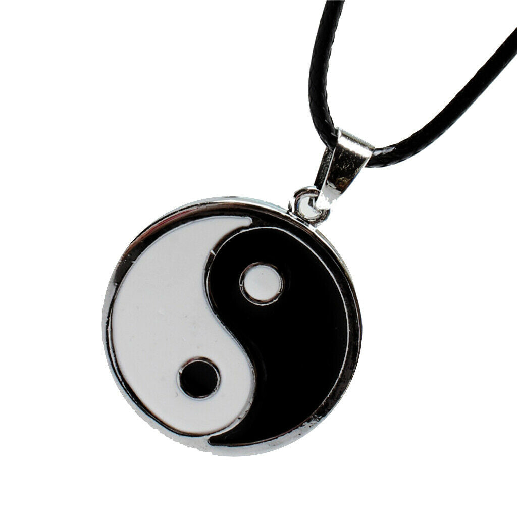 Stainless Steel Yin Yang Tai Chi Pendulum PU Leather Link