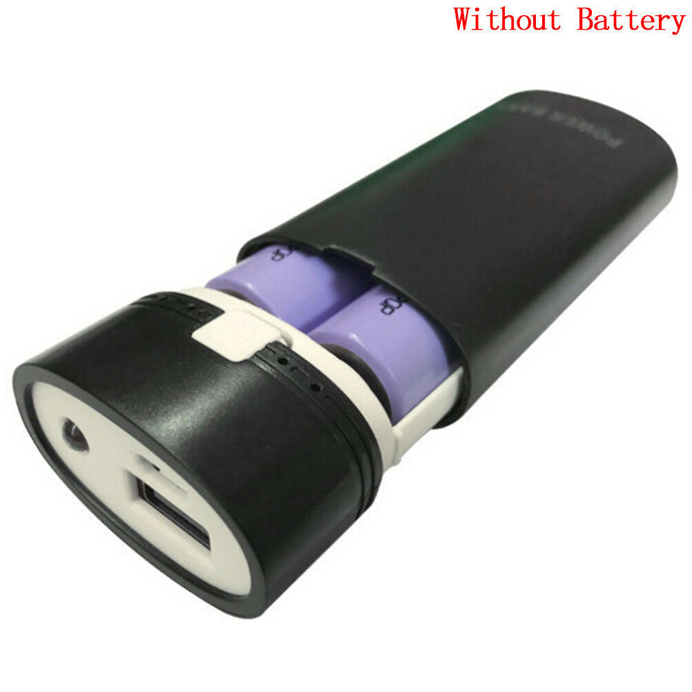 2x 18650 USB Mobile Power Bank Battery Charger Box Case with flashnight  .l8