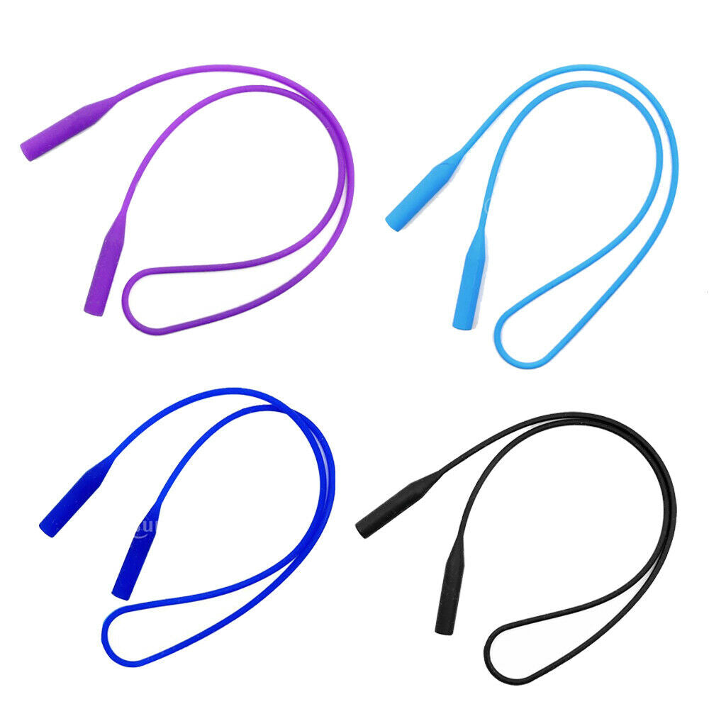 4 Pieces Silicone Adults Reading Glass Neck Cord Lanyard Eyeglasses Strap
