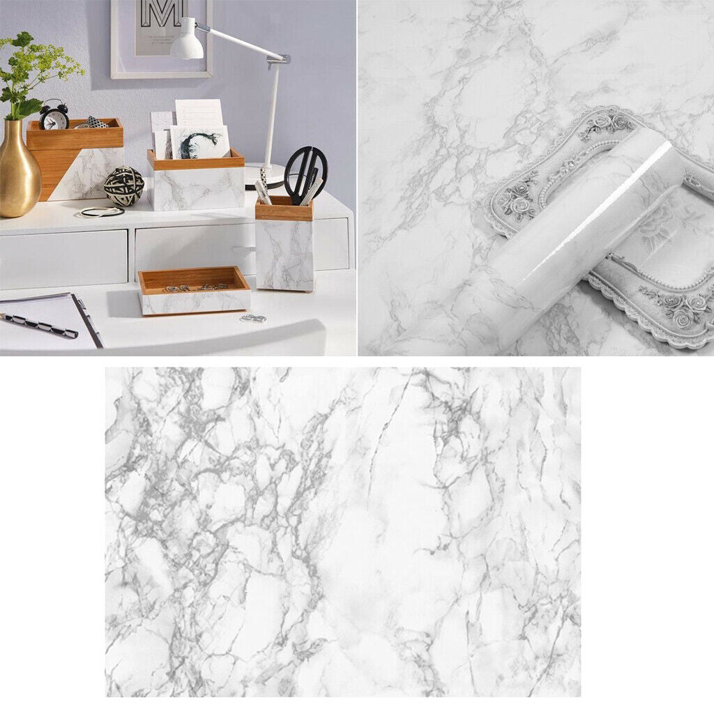 Marble Contact Paper Kitchen Vinyl Wall Paper Bathroom Table Desk Decor Arts
