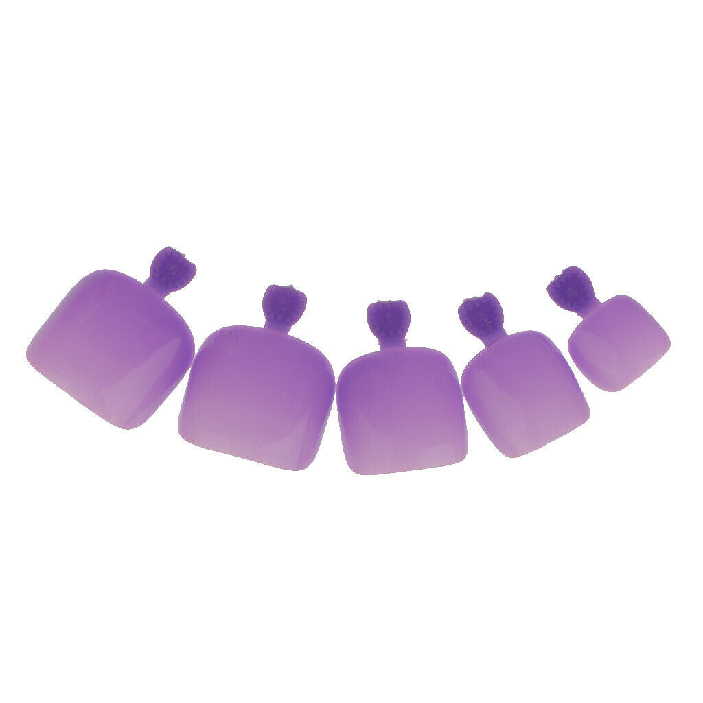 24pcsPure Toe Nails Full Cover Pedicure False Nail Art Tips with File Purple