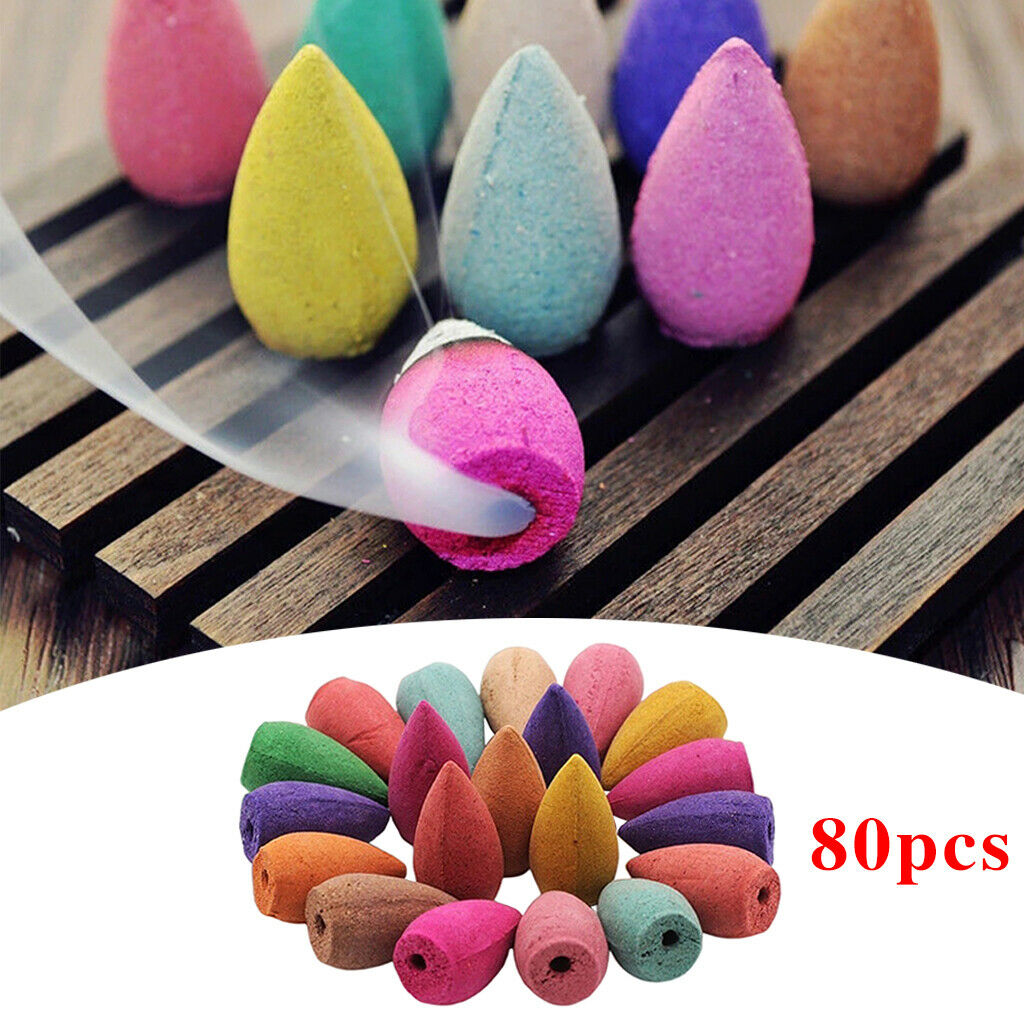 80 Pieces Backflow Incense Cones Incense Cone for Meditation Yoga SPA Toilet