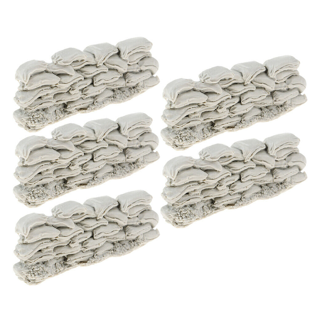 5x 1:35 Scale Unpainted Sandbags Models Scenario Layout Kit Accessories