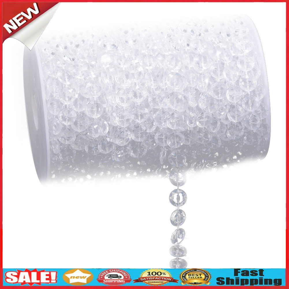 99FT Garland Diamond Acrylic Crystal Bead Curtain Wedding DIY Party Art Decor