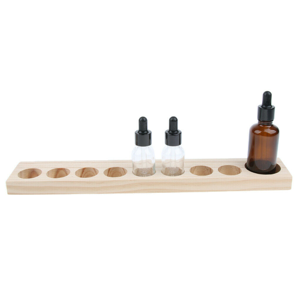 2Pcs Wooden Essential Oil Holder Display Storage Rack Tray Organizer 9 Slot