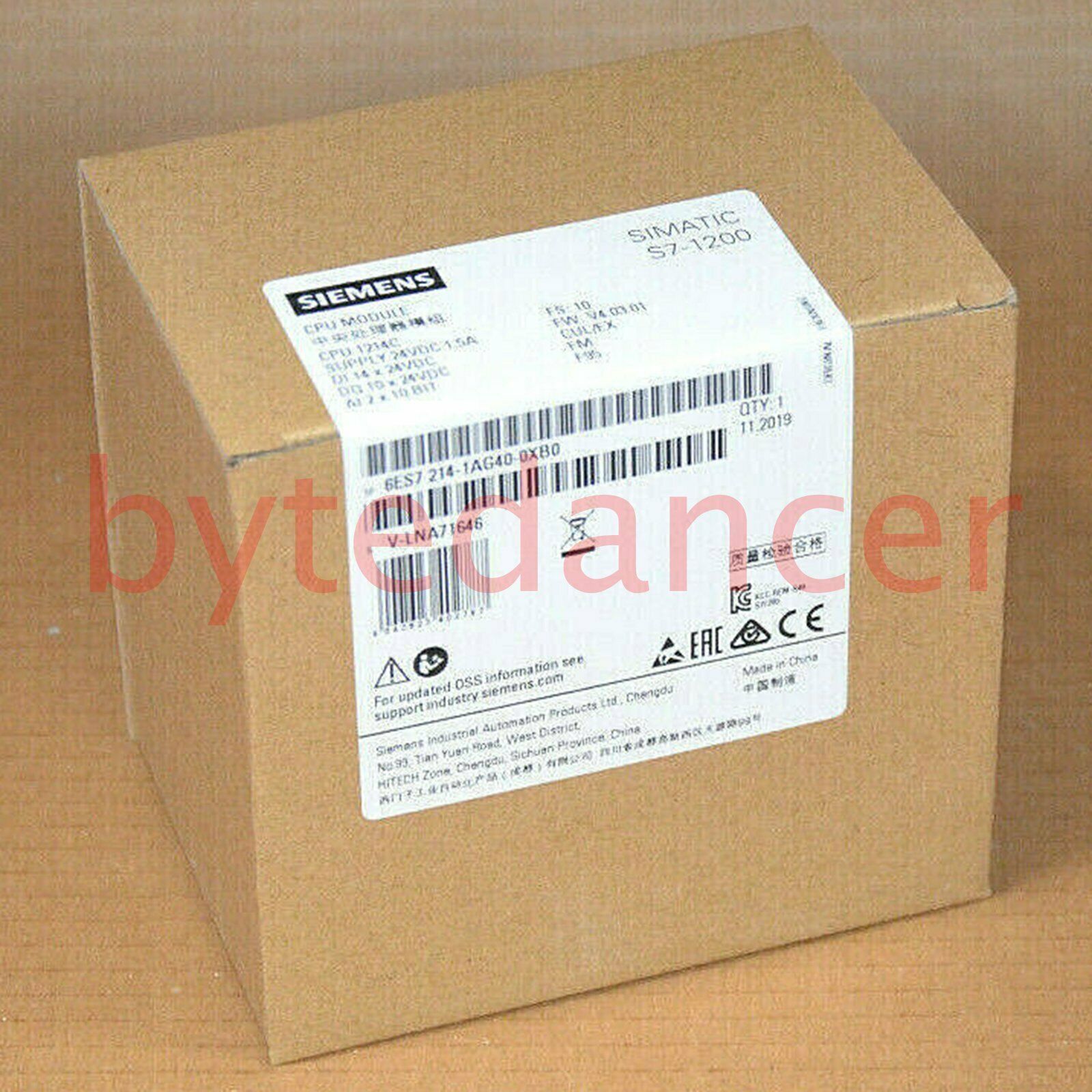 1PC New 6ES7214-1AG40-0XB0 One year warranty Fast  SM9T