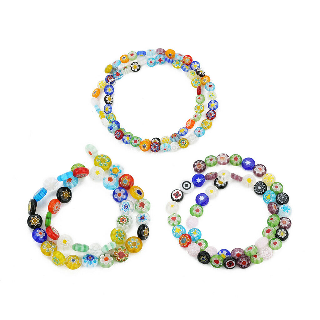Glass Spacer Beads Bulk Colorful Buttons for DIY Jewelry 8MM, Apx48 Pieces