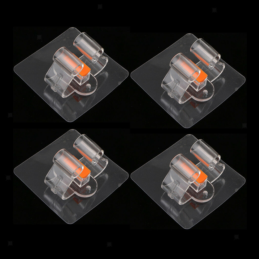 4pcs Clear Adhesive Broom Mop Holder Clip Anti-  Cleaning Tool Holder