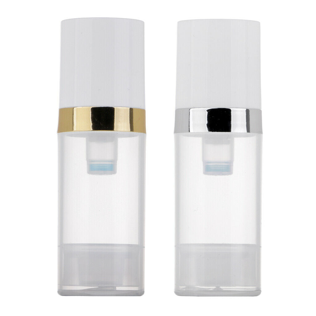 6x 10ml Clear Vacuum Press Pump Bottle Cosmetic Lotions Container Refillable