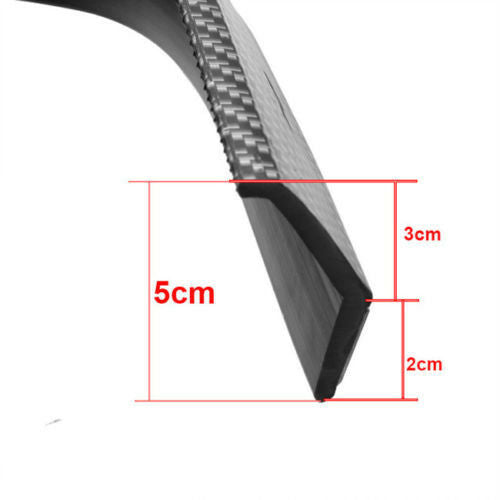 Black 2.5M Car Front Bumper Lip Splitter Spoiler Skirt Carbon Fiber Protector