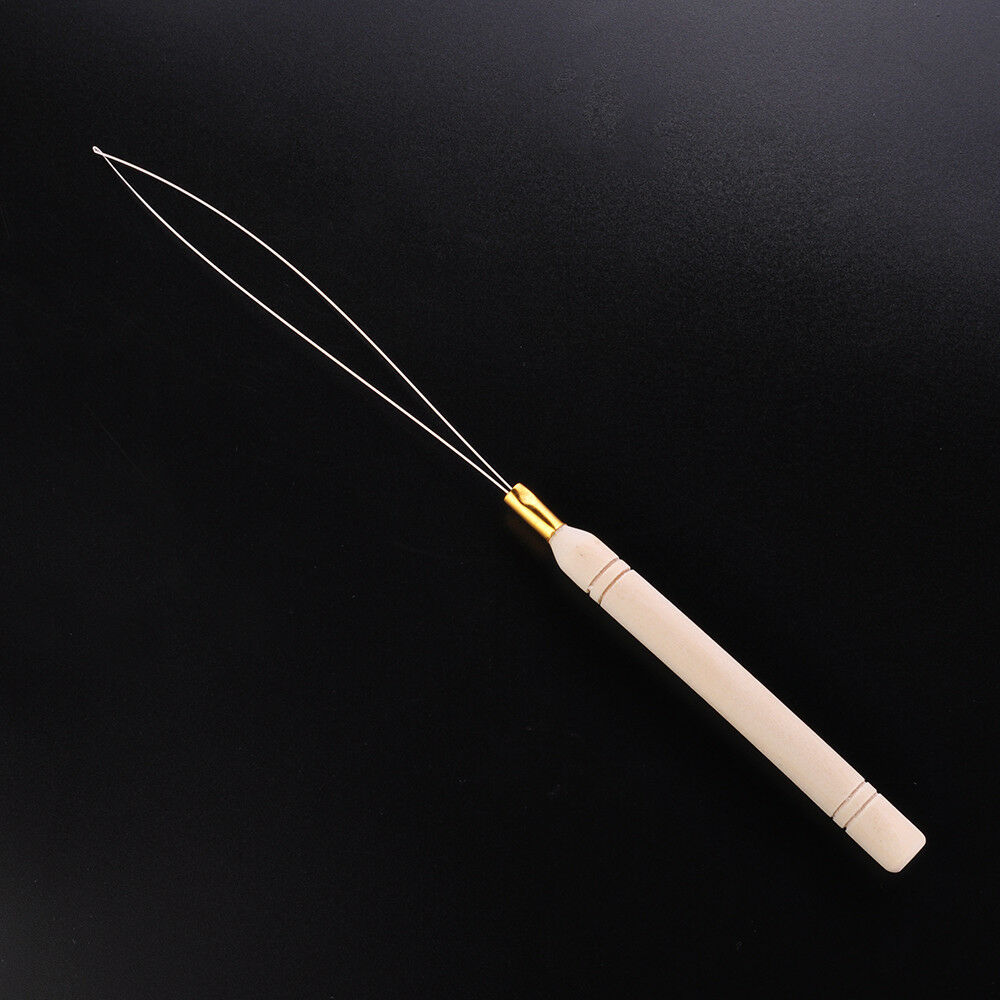 New 1PC Hair Extension Tool- Micro Ring Bead Pulling Hoop Loop Feather Threader