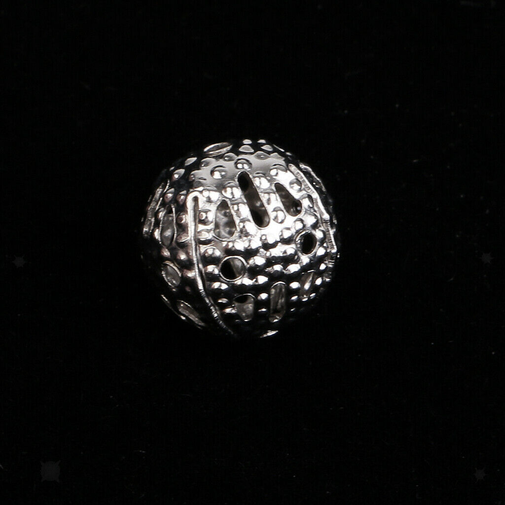 100 Pcs   mm Round Mini Loose Spacer Bead Hollow Beads for Jewelry