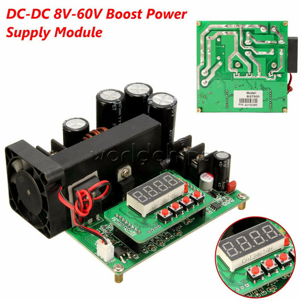 BST900W digital display Boost Converter DC-DC 8-60V Step up 10-120V Solar Charge