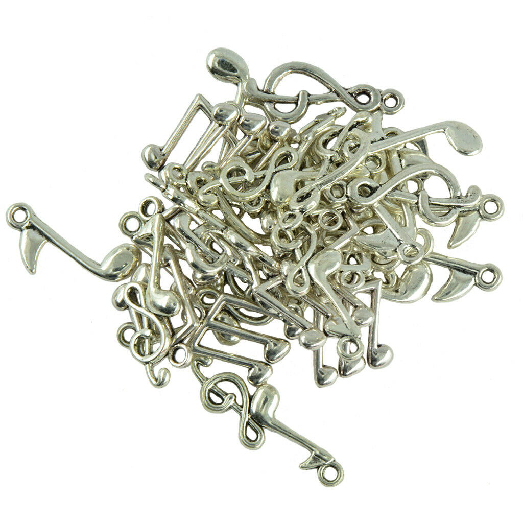 80pcs Charms Music Note Symbol Pendants for Necklace Bracelet Jewelry Crafts