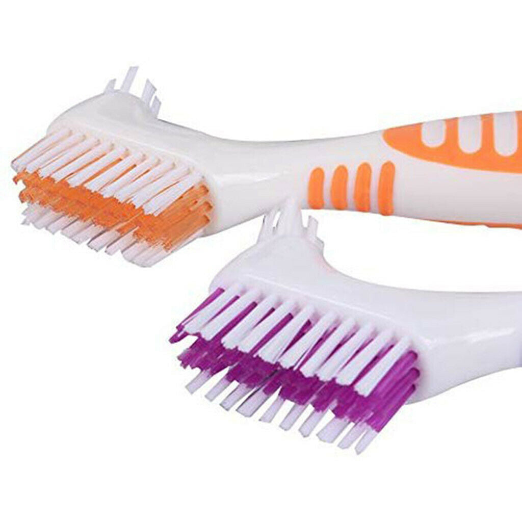 Double Sided Denture Cleaning Brushes Set Multi-Layered False Teeth Brush 8x
