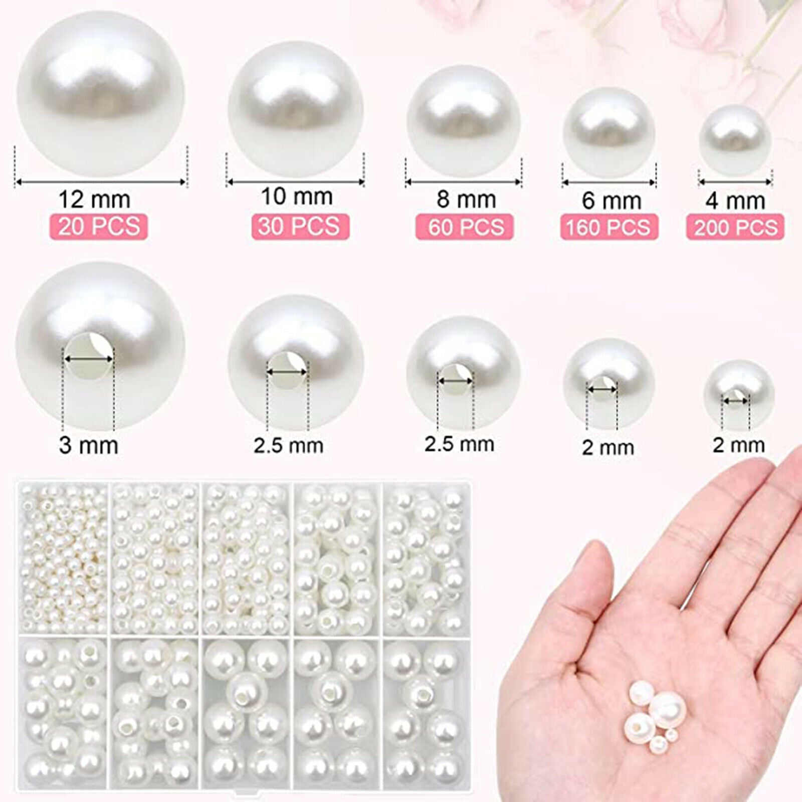 470 Pieces Spacer Beads DIY Bracelet Choker Earrings Jewelry Repairing