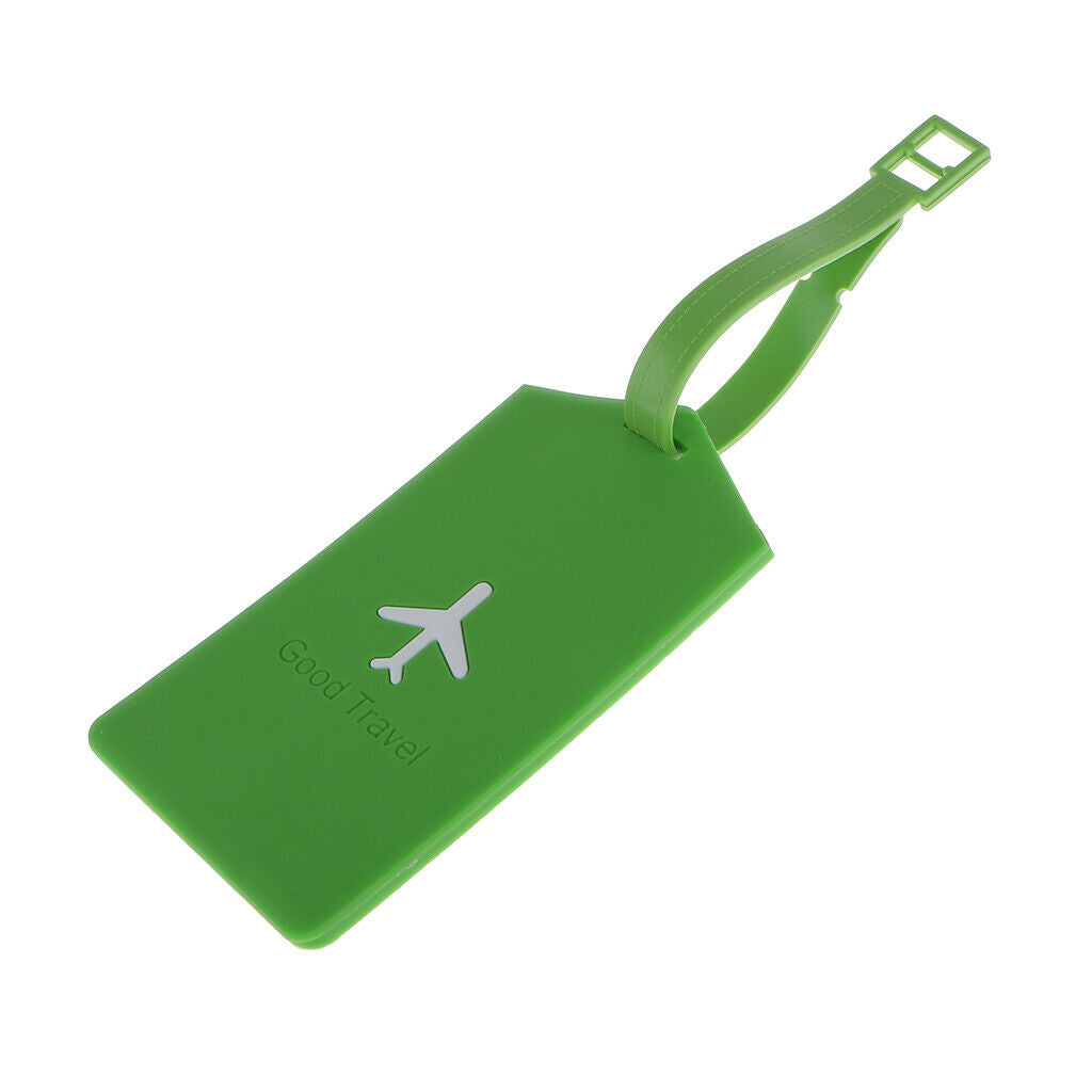 Plastic Rectangle Travel Luggage Tag Suitcase ID Label Security Tag - Green