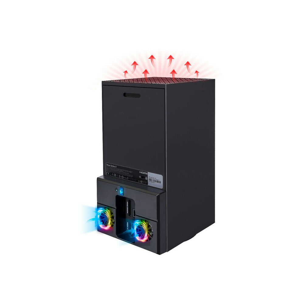 For Xbox Series X Dual Controller Charger Colorful Discoloration Cooling Fan
