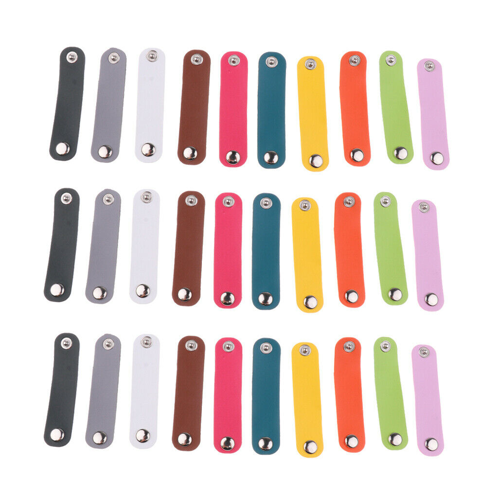 30x Leather Strip Scarf Buckle Clip w/ Snap Buttons Party Brooch Jewelry