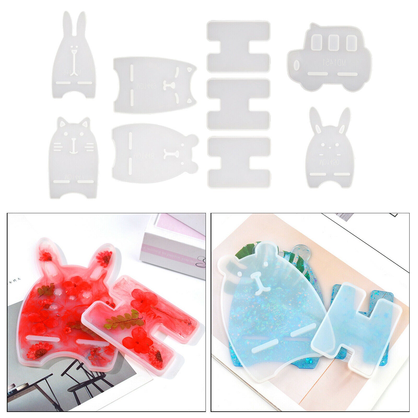 Cell Phone Stand Mold Set Epoxy Casting Mould Decoration Tool 6x Pattern