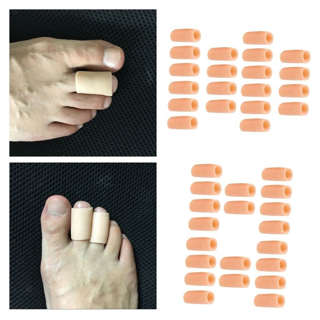 40 Pcs Toe Silicone Gel Pain Protector Open Toe Sleeve Tube Corn Cushion   S