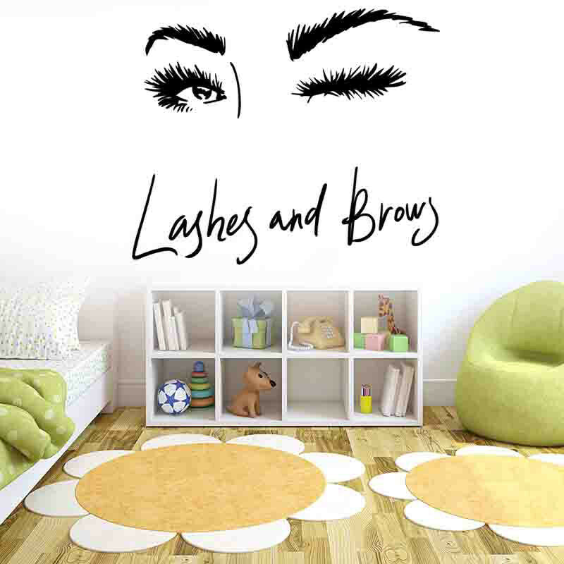 Eye Lashes Extensions Beauty Salon Wall Decor Eyebrows Make Up Wall Stick.l8