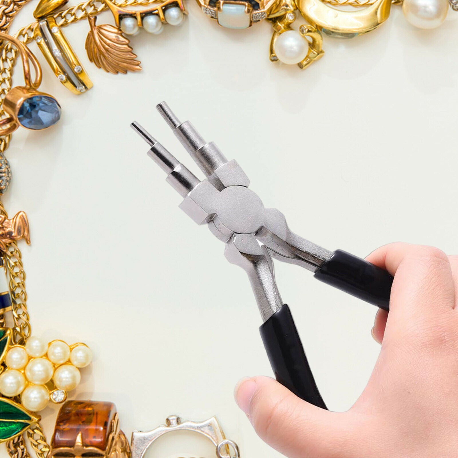 6 in 1 Bail Making Pliers Wire Looping 3-9.5mm Jewelry Beading Making Supplies