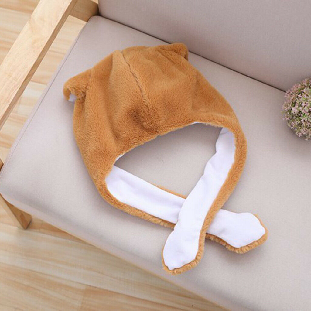 Lovely Plush Corgi Pinching Dog Ear Hat Can Move Birthday Holiday   Fancy