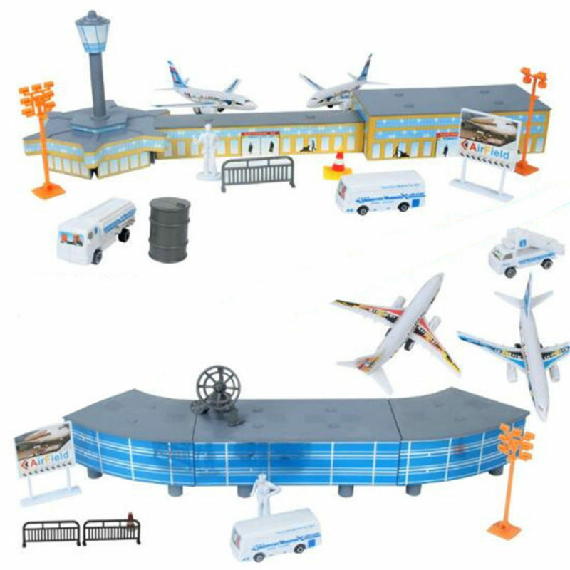 200PCS/Set Airport Playset Airplane Aircraft Models Assembled Toys Xmas Gifts