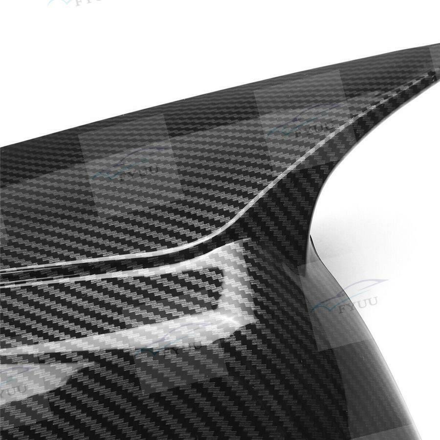 Pair Carbon Fiber Look ABS Mirror Cover Cap For INFINITI Q50 Q70 2014-21 Add On