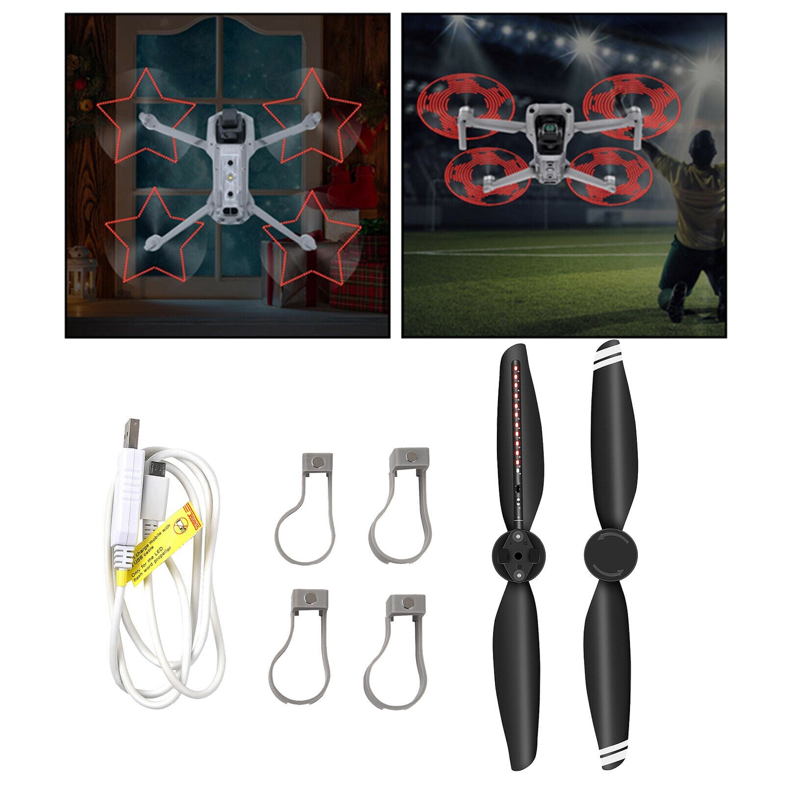 LED Light Flash Low-Noise Foldable Quick-Release CW CCW Propellers with USB