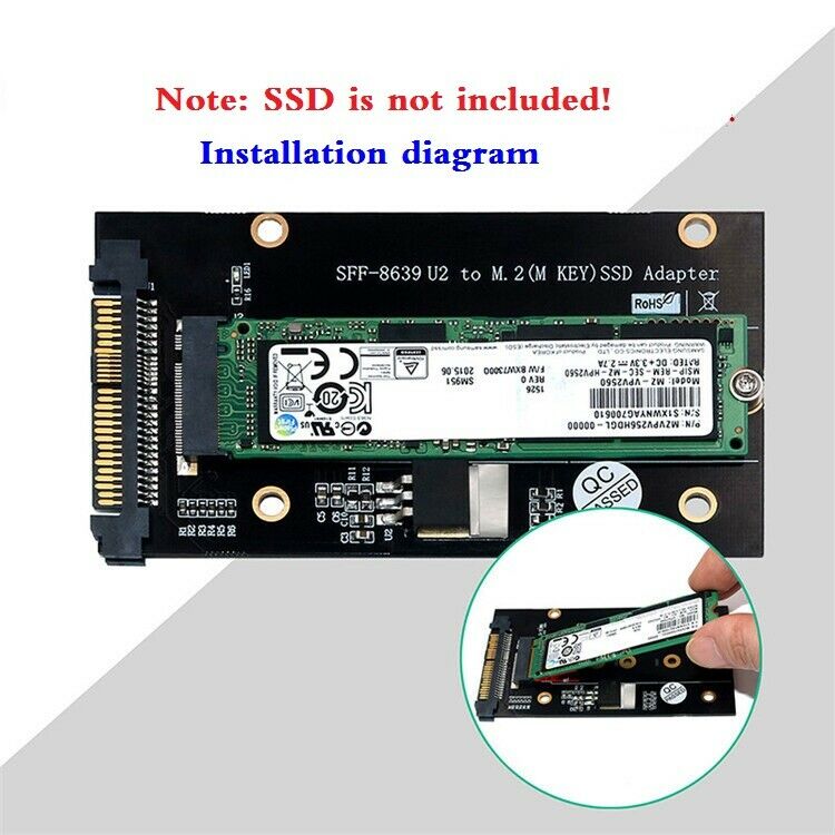 SFF-8639 U.2 to M.2 M Key NVME SSD Adapter for 2230 2242 2260 2280 NVME M.2 SSD