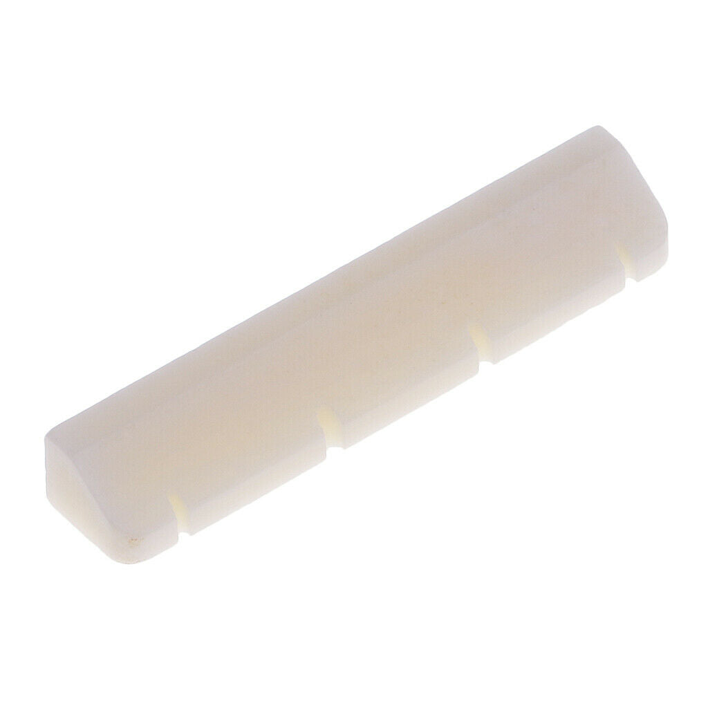 3Pcs String Instrument Bridge Slotted Bone Nuts 35x6x5mm for 4-String Guitar